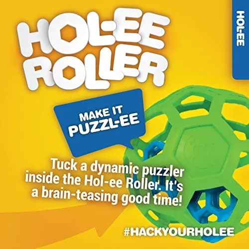 JW Hol-ee Roller Dog Toy 4.5in | Durable Rubber Puzzle Ball for Active Dogs thumbnail 2