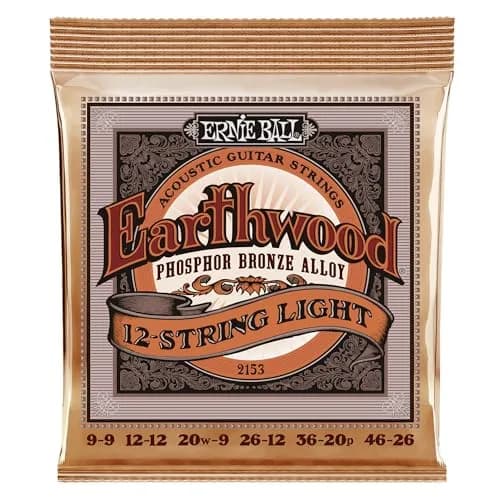 Ernie Ball Earthwood 12-String Light Phosphor Bronze Acoustic Guitar Strings, 9-46 Gauge | Rich Tone & Long-Lasting thumbnail 1