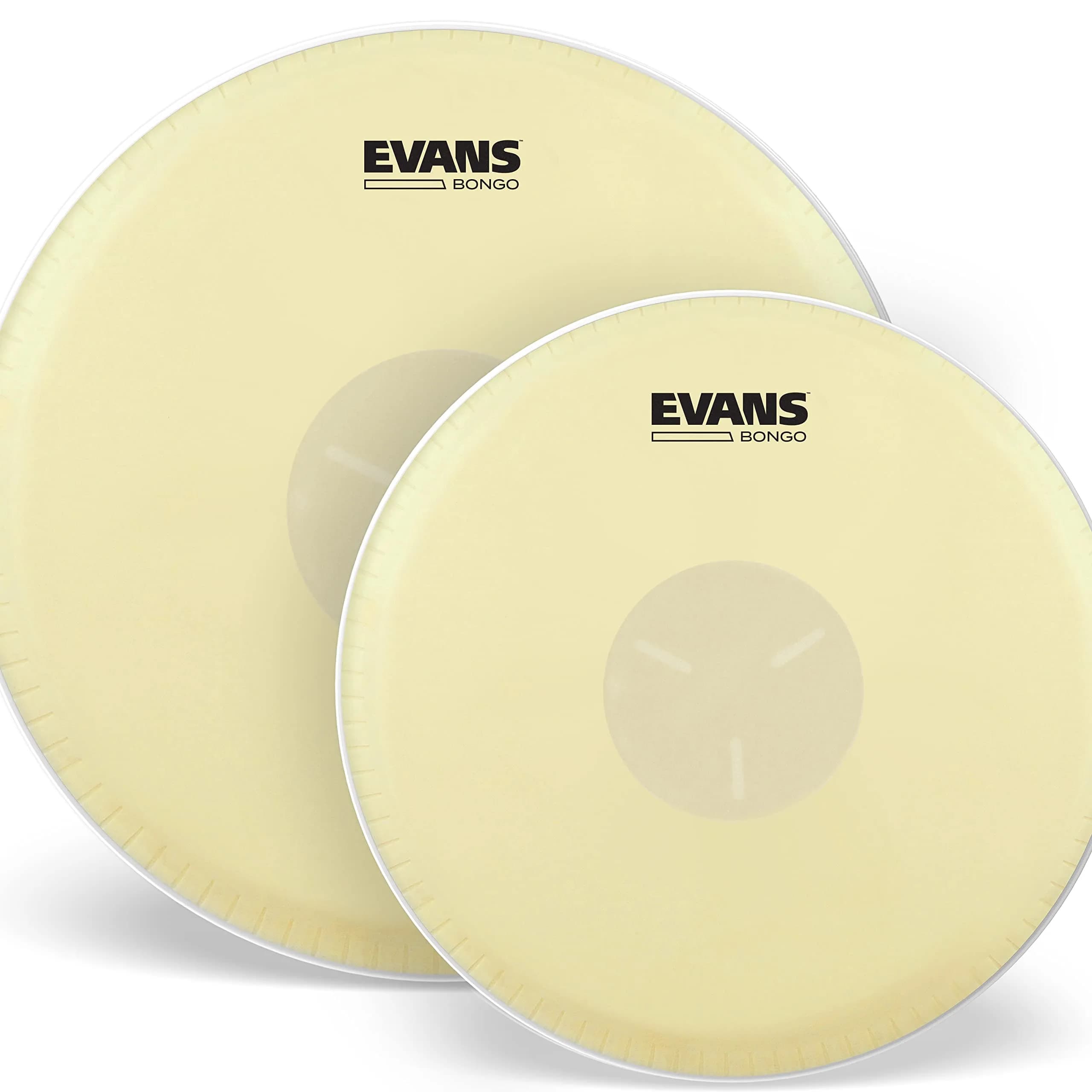 Evans Tri-Center Bongo Head 8-5/8 Inch (21.9 cm) | Bright Tone, Enhanced Fundamental — 7-1/4 Inch + 8-5/8 Inch