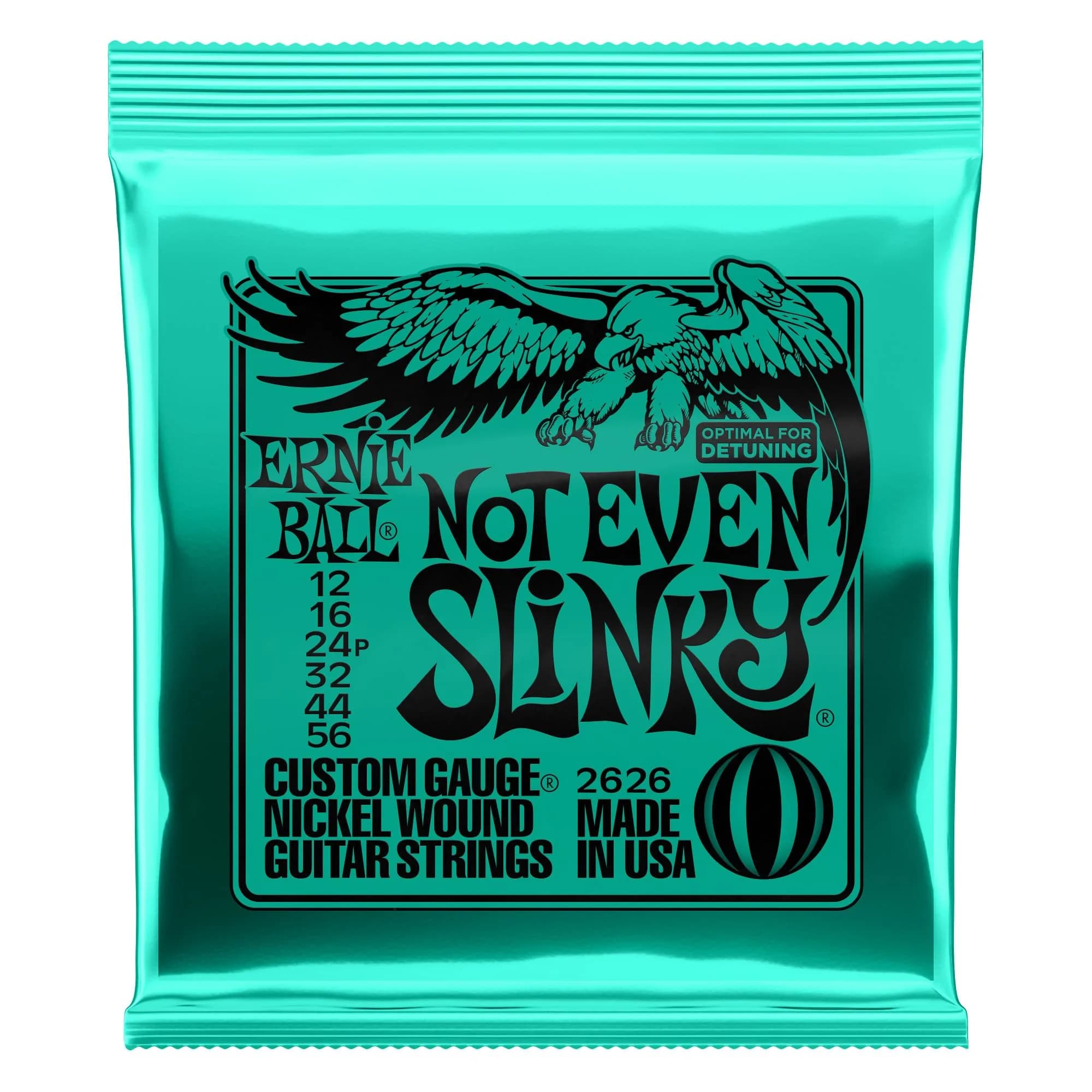 Ernie Ball Not Even Slinky Electric Guitar Strings 12-56 Gauge (Single Pack) | Detuning Optimized