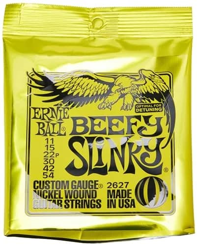 Ernie Ball Beefy Slinky Nickel Wound Electric Guitar Strings, 11-54 Gauge (P02627) | Long-lasting, optimal for detuning, USA import thumbnail 2