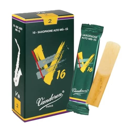 Vandoren V16 Alto Saxophone Reeds Strength 2 (10-Pack) | Brilliant, Percussive Sound thumbnail 1