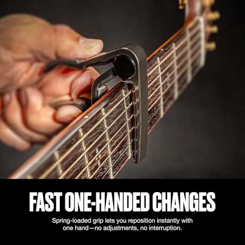 Jim Dunlop Trigger Capo Acoustic Flat - Nickel | Quick Key Change for 6 & 12 String Guitars thumbnail 3