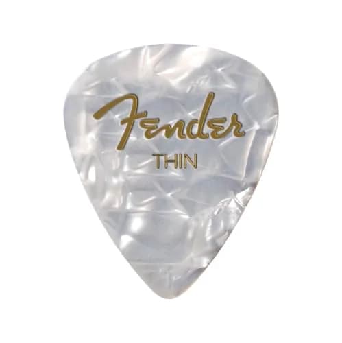 Fender Premium Celluloid Guitar Picks 351 Shape, White Moto, Thin, 12-Pack | Classic Feel & High Performance thumbnail 1