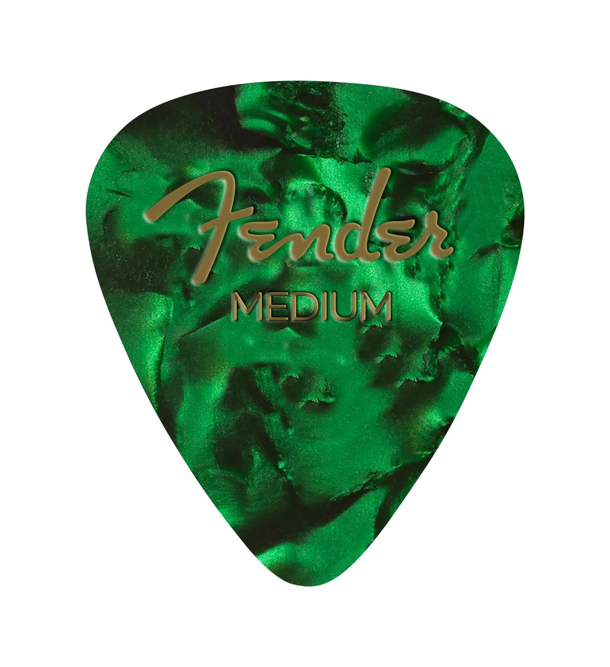 Fender Pearl Celluloid Picks, 351, Green Moto, Heavy, 12-Pack | Classic 351 Shape with Premium Celluloid - main product image
