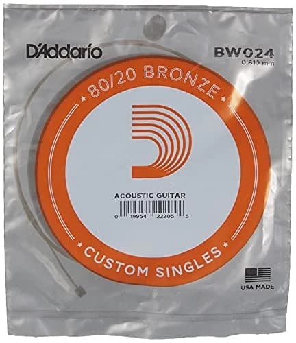 D'Addario BW024 Bronze Wound Acoustic Guitar Single String, .024 Gauge thumbnail 1