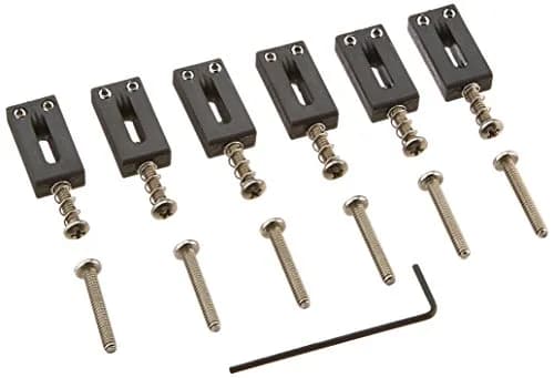 String Saver by Graph Tech Strat & Tele Style Saddles 2.076" E-E Spaced (6 Pcs, Black) | Reduce String Breakage thumbnail 1