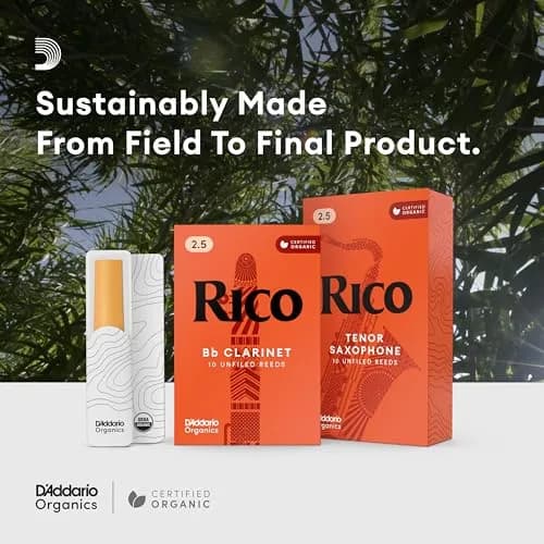 D'Addario Rico Organic Alto Saxophone Reeds, Strength 2.5, 10 Pack | Consistent Response for Beginners thumbnail 5