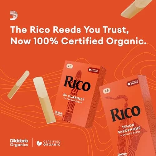 D'Addario Rico Organic Alto Saxophone Reeds, Strength 2.5, 10 Pack | Consistent Response for Beginners thumbnail 2
