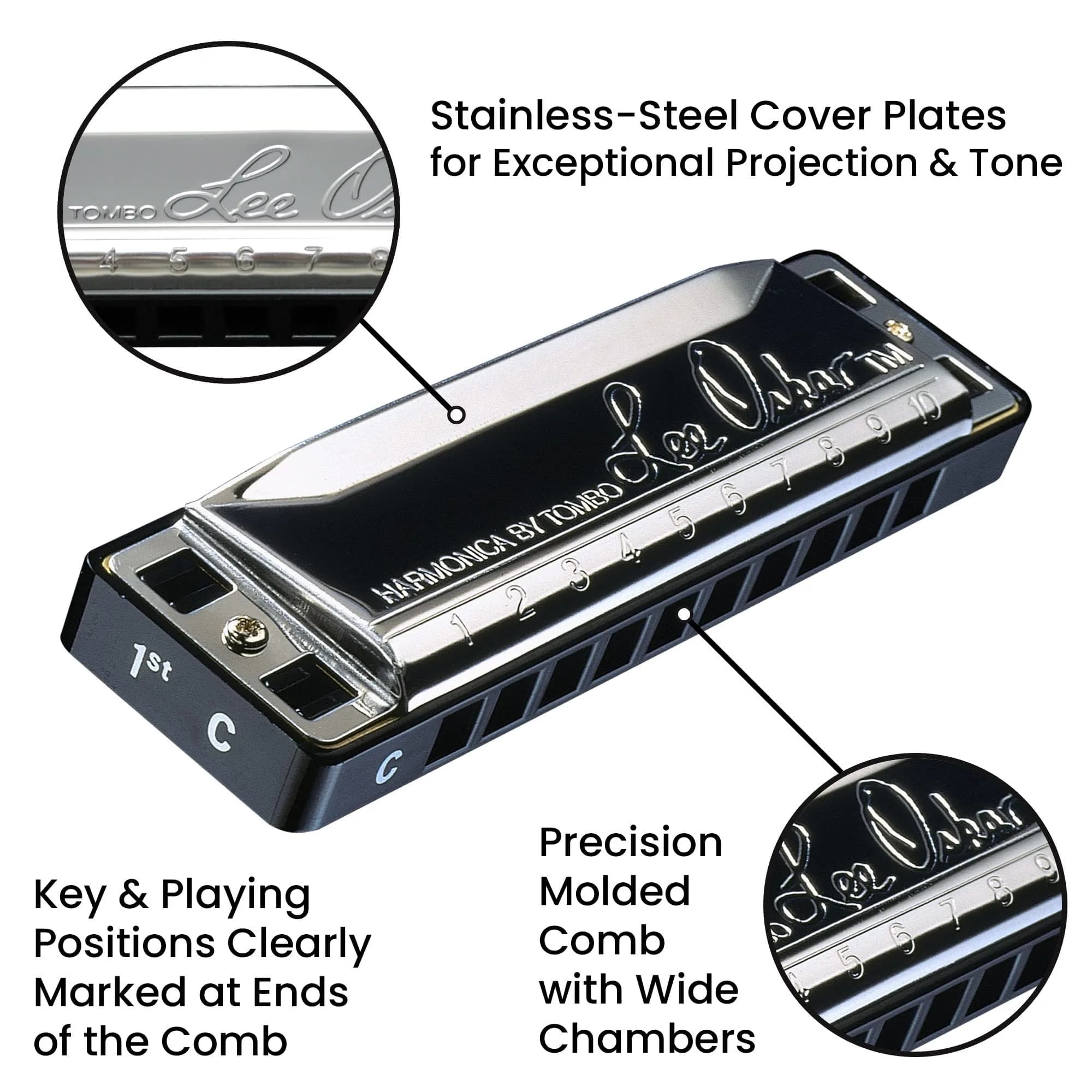Lee Oskar Harmonica, Major Key of A | Standard Blues & Folk Tuning, Professional Quality - view 2