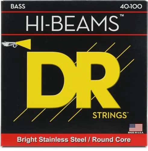 DR Strings HI-BEAM™ Stainless Steel Bass Strings (40-100) | Bright, Long-Lasting, USA Wound thumbnail 1