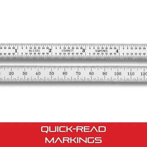 Starrett Full Flexible Steel Rule, 5-3/4" Length, 0.4mm Thickness | Precision Steel Measuring Tool thumbnail 6