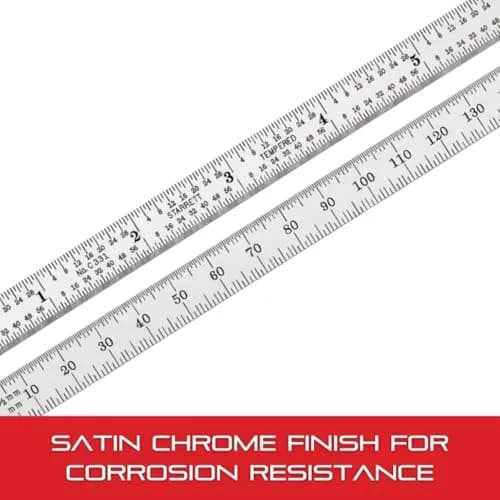 Starrett Full Flexible Steel Rule, 5-3/4" Length, 0.4mm Thickness | Precision Steel Measuring Tool thumbnail 7