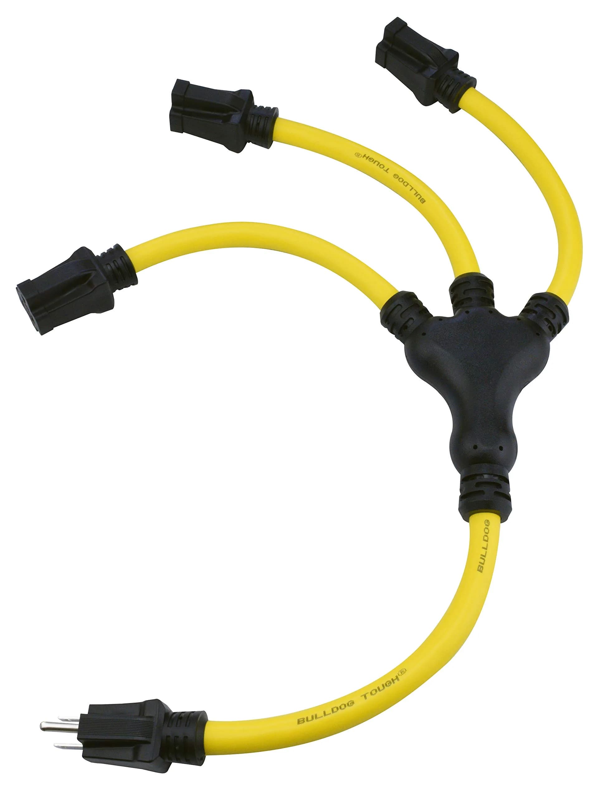 Prime AD190802L Bulldog Tough U Ground Adaptor Triple Outlet 125V | Heavy-Duty Locking Ground Adapter - main product image