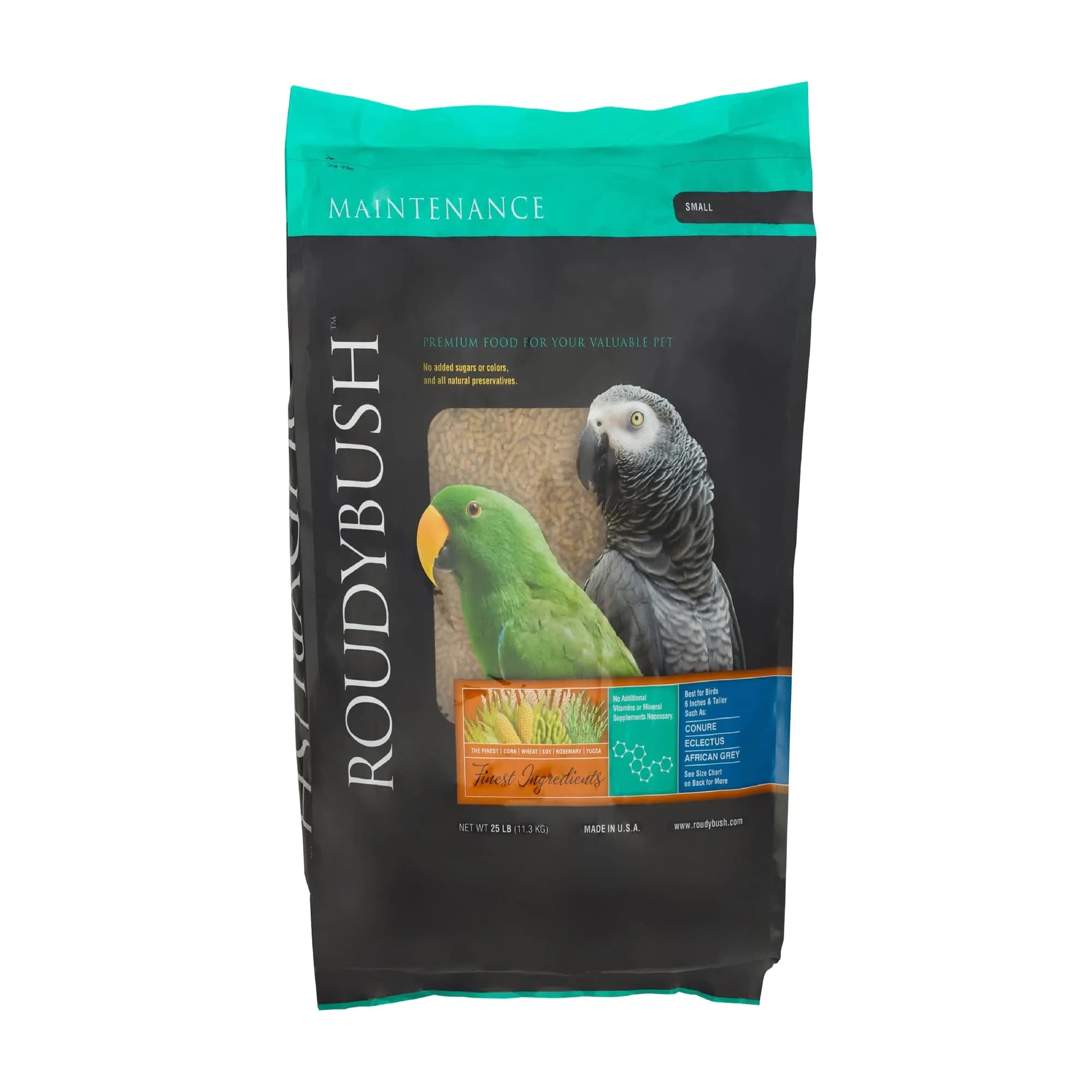 RoudyBush Daily Maintenance Bird Food Small Pellets 12.11 kg (25 lb) | Scientifically Formulated for Birds