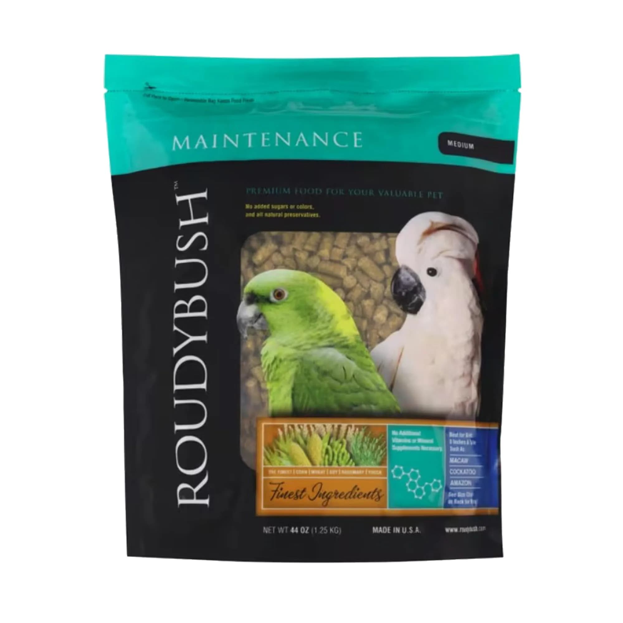 RoudyBush Daily Maintenance Bird Food Medium Pellets 1.27 kg (2.8 lb) | Scientifically Formulated for All Life Stages