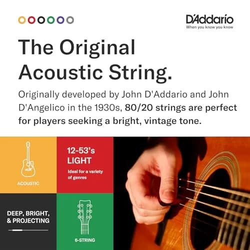 D'Addario EJ14 Bluegrass Acoustic Guitar Strings, Light Top/Medium Bottom 12-56 | Bright, Bold Sound thumbnail 4