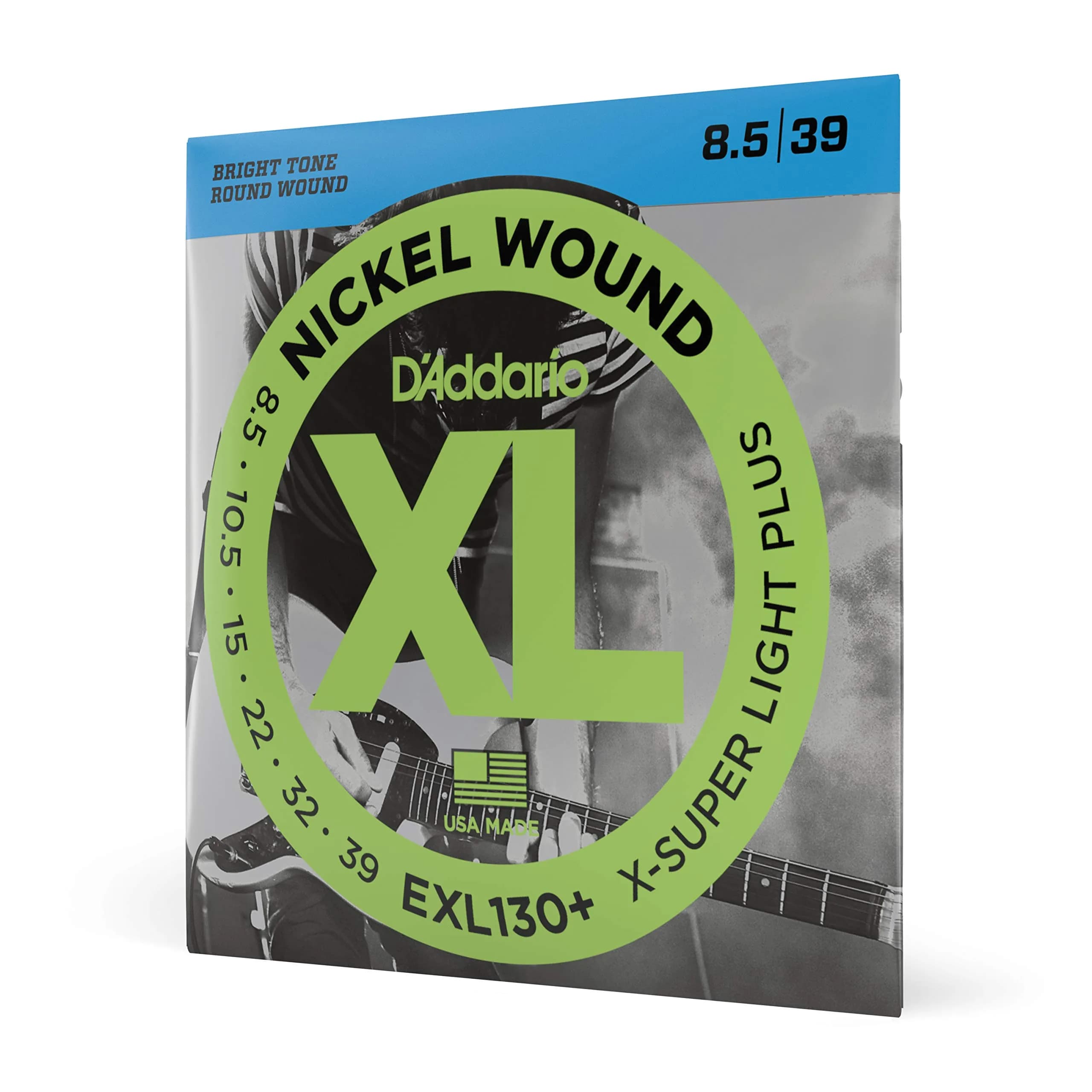 D'Addario XL Nickel EXL130+ Electric Guitar Strings, Extra Super Light Plus 8.5-39