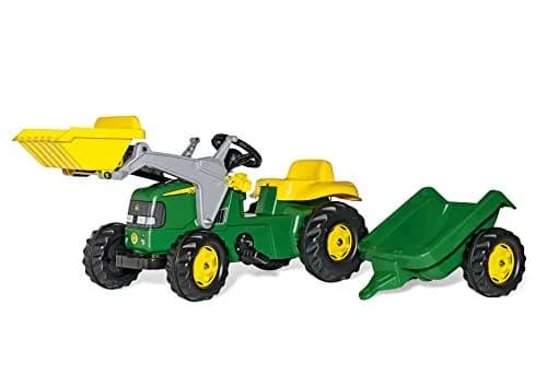 ROLLY TOYS John Deere Pedal Tractor with Working Front Loader and Detachable Trailer | Youth Ages 3+ thumbnail 1