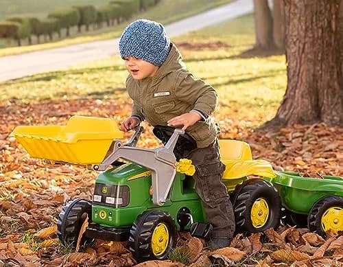 ROLLY TOYS John Deere Pedal Tractor with Working Front Loader and Detachable Trailer | Youth Ages 3+ thumbnail 4