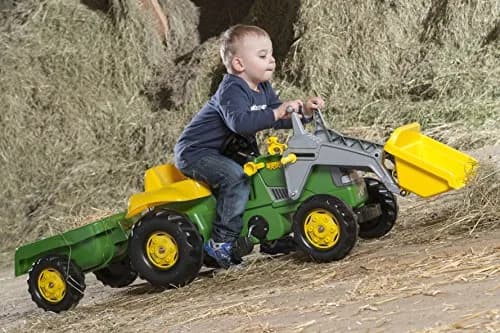 ROLLY TOYS John Deere Pedal Tractor with Working Front Loader and Detachable Trailer | Youth Ages 3+ thumbnail 3
