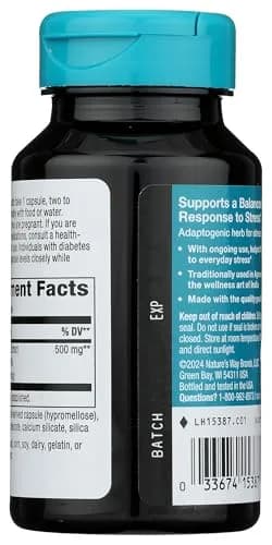Nature's Way Ashwagandha Capsule Herbal Supplement Non-GMO Vegan 60 Count | Reduces Stress & Supports Adaptability thumbnail 2