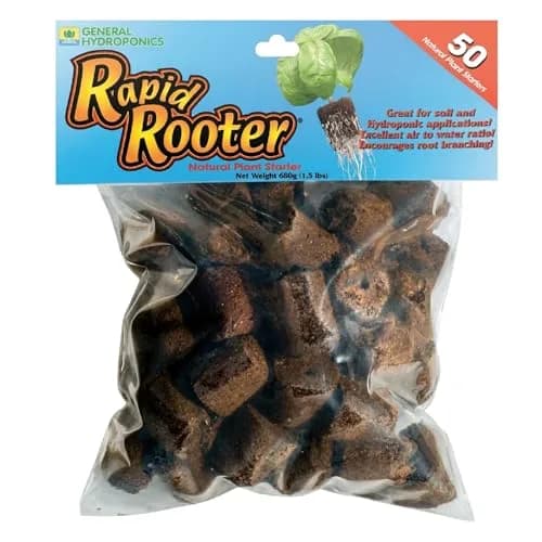 General Hydroponics GH3253 Rapid Rooter Replacement Plugs 50 Count | Organic Soilless Grow Plugs for Seedlings & Cuttings thumbnail 1