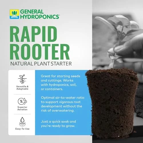 General Hydroponics GH3253 Rapid Rooter Replacement Plugs 50 Count | Organic Soilless Grow Plugs for Seedlings & Cuttings thumbnail 2