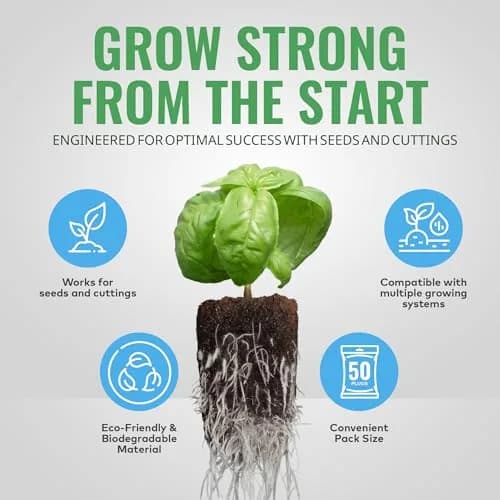General Hydroponics GH3253 Rapid Rooter Replacement Plugs 50 Count | Organic Soilless Grow Plugs for Seedlings & Cuttings thumbnail 3