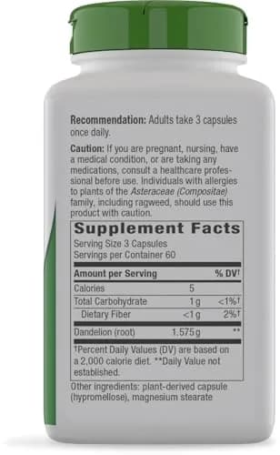 Nature's Way Dandelion Root Capsules 180 Count | Traditional Diuretic Herb thumbnail 9