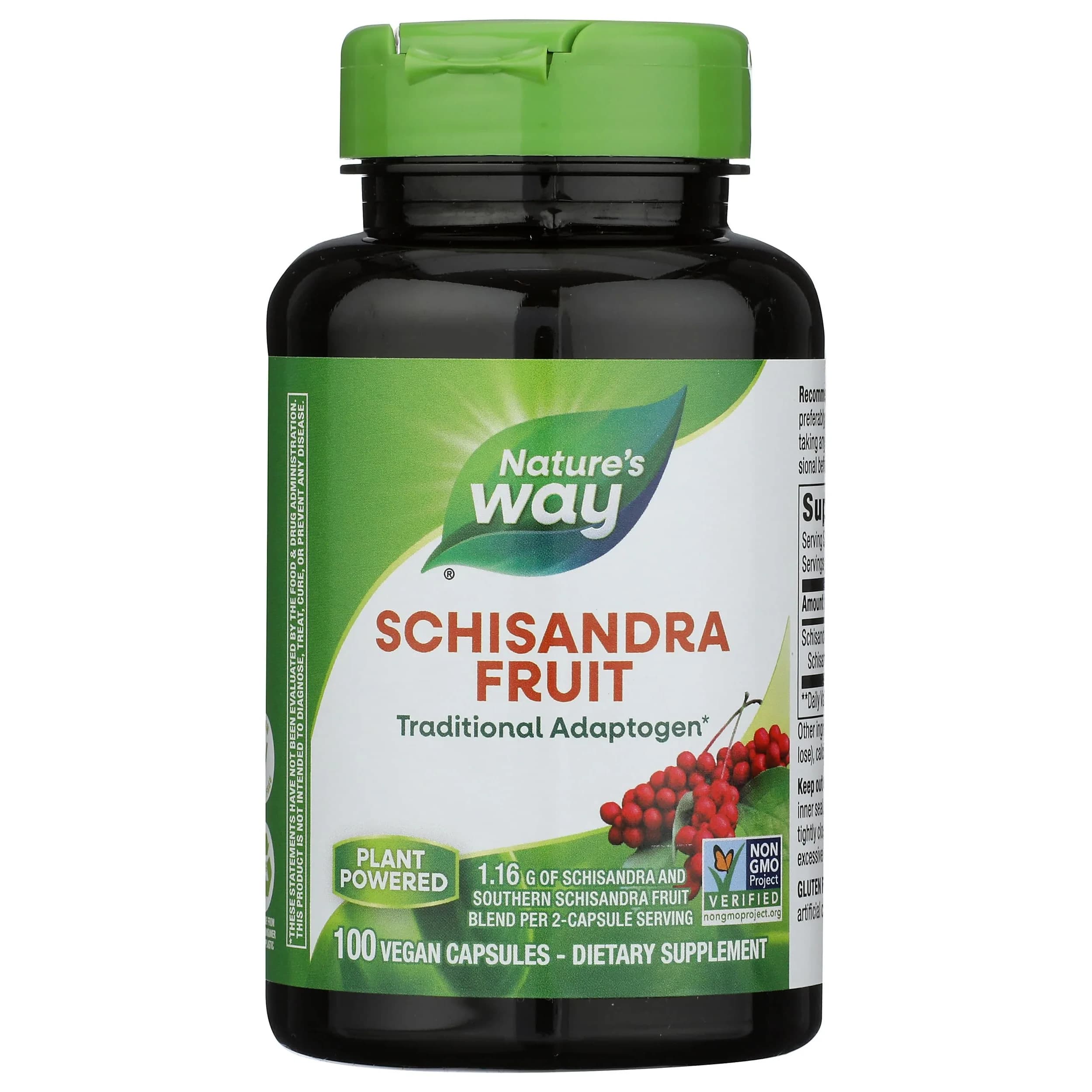 Nature's Way Schisandra Fruit 1,160 Mg Vegetarian Capsules 100 Count | Non-GMO Project Verified & TRU-ID Certified — Capsule