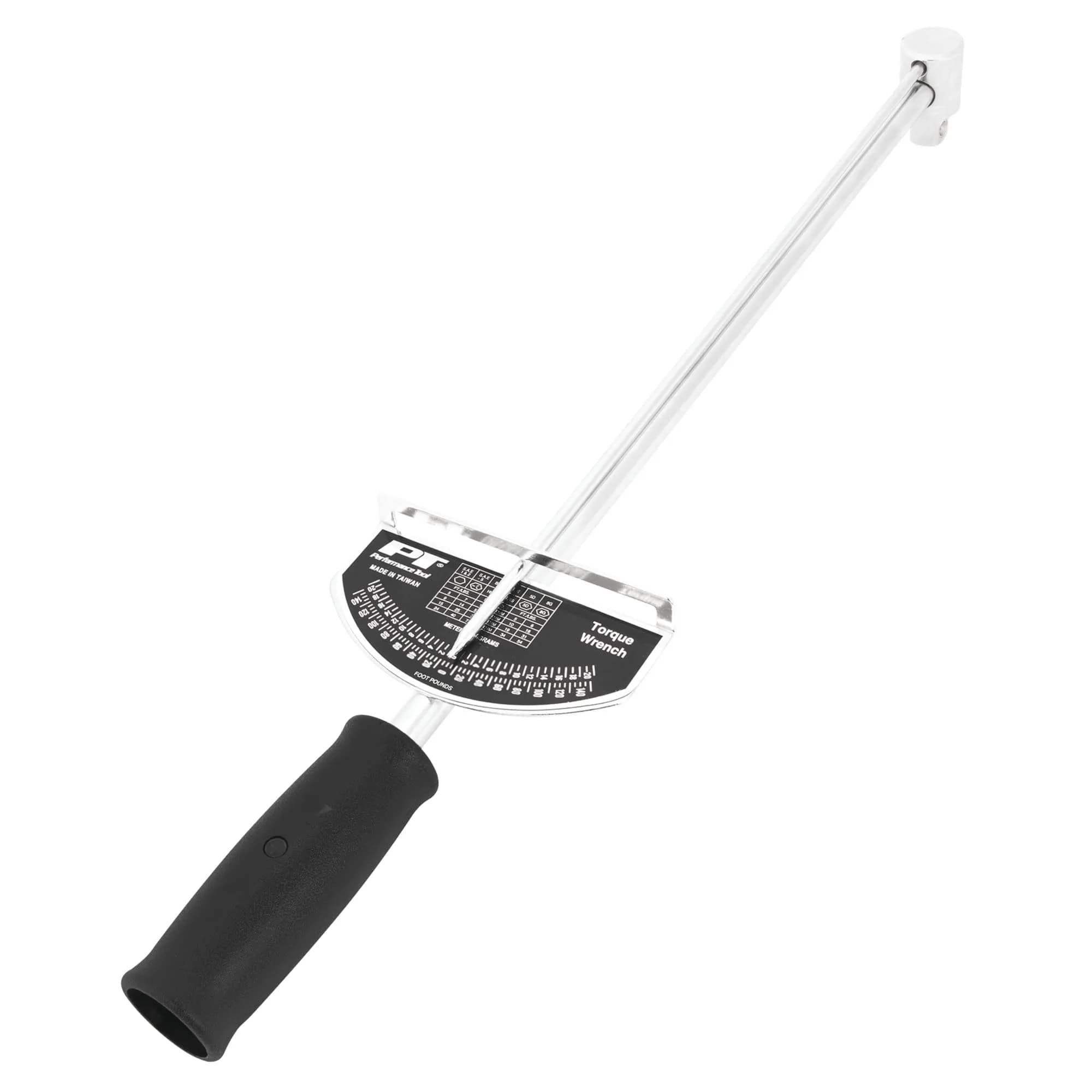 Performance Tool W3001C 1/2 in. Drive Beam Torque Wrench 0-150 ft-lbs. | Alloy Steel, Black/Silver, 21.4 in. - main product image