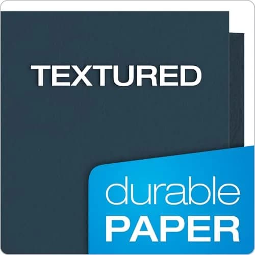 Oxford Twin-Pocket Folder, Textured Paper, Letter Size, Dark Blue | Holds 100 Sheets, Box of 25 thumbnail 4