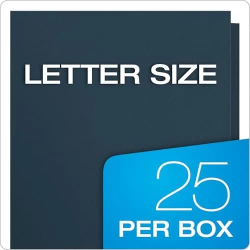 Oxford Twin-Pocket Folder, Textured Paper, Letter Size, Dark Blue | Holds 100 Sheets, Box of 25 thumbnail 6