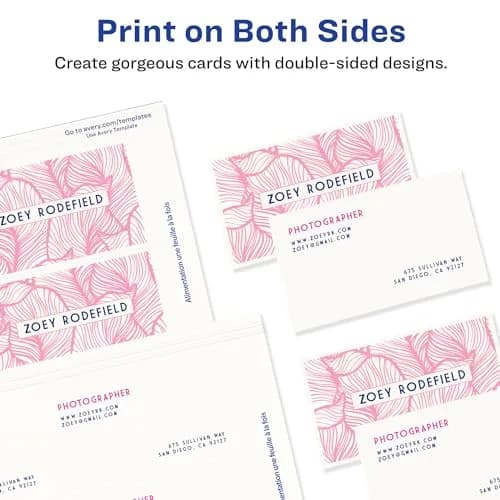 Avery Clean Edge Printable Business Cards 1000 Cards | 2" x 3.5" White Inkjet Cards thumbnail 8