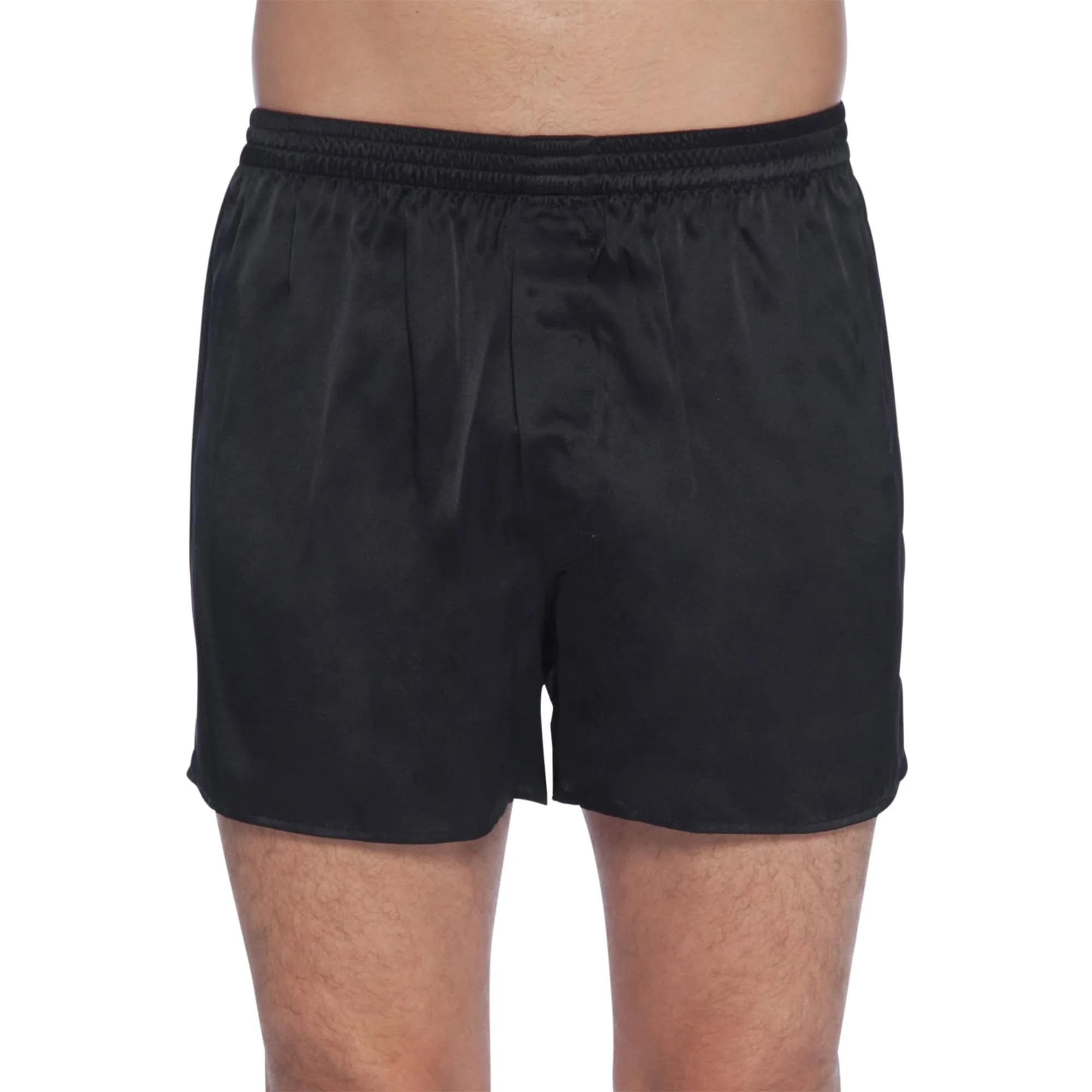 INTIMO Classic Silk Boxers Black Small | All-Day Comfort & Luxury Silk Feel