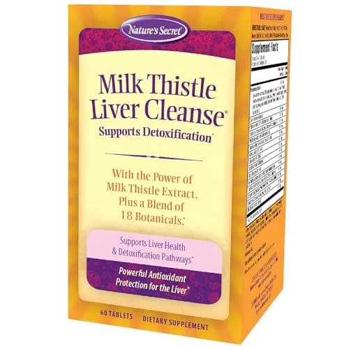 Nature's Secret Milk Thistle Liver Cleanse & Liver Support | Supports Detox & Liver Function in 60 Tablets thumbnail 1