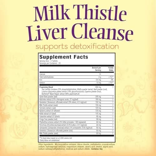 Nature's Secret Milk Thistle Liver Cleanse & Liver Support | Supports Detox & Liver Function in 60 Tablets thumbnail 2