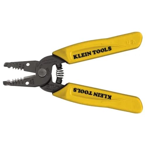 Klein Tools 11048 Dual Wire Stripper Cutter 10-14 AWG Solid Wire | Strips Two Wires Simultaneously thumbnail 1