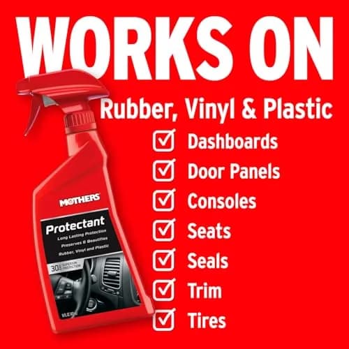 Mothers Protectant Spray 473ml (16 Fl Oz) | Long-Lasting UV Protection for Rubber, Vinyl & Plastic thumbnail 5