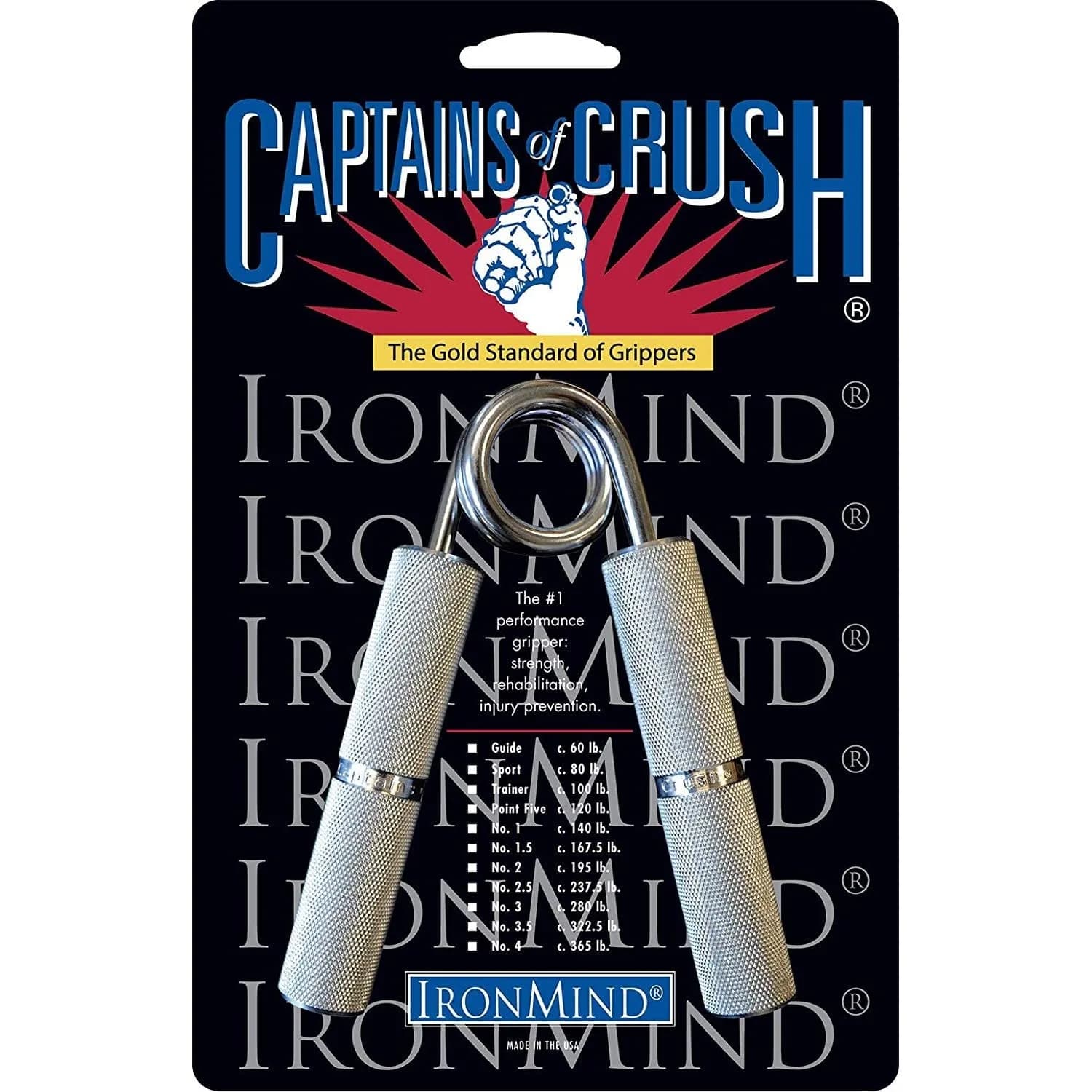 IronMind Captains of Crush Hand Gripper No. 2 - 88.5 kg (195 lb) | Gold Standard Grip Strength Tool