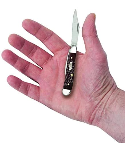 Case Pocket Knife Brown Synthetic Jigged Peanut | 2 7/8 Inches, Full Stainless Steel Blades thumbnail 6