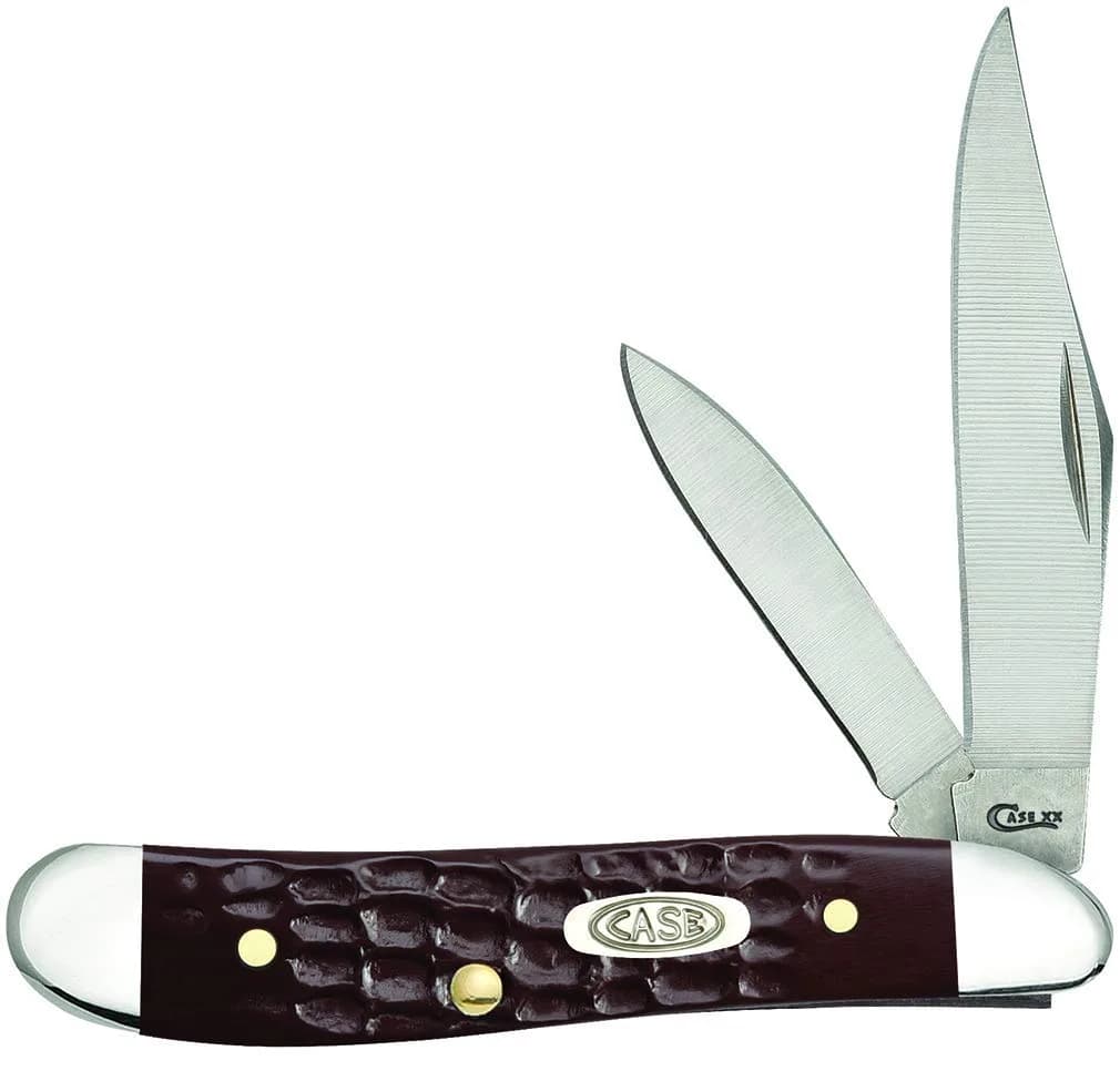 Case Pocket Knife Brown Synthetic Jigged Peanut | 2 7/8 Inches, Full Stainless Steel Blades - main product image