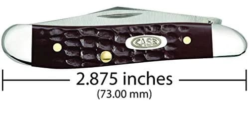 Case Pocket Knife Brown Synthetic Jigged Peanut | 2 7/8 Inches, Full Stainless Steel Blades thumbnail 2