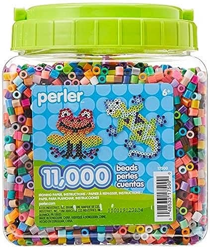 Perler Beads 11,000 Pieces Assorted Colors | Creative Kids Craft Set with Storage thumbnail 1