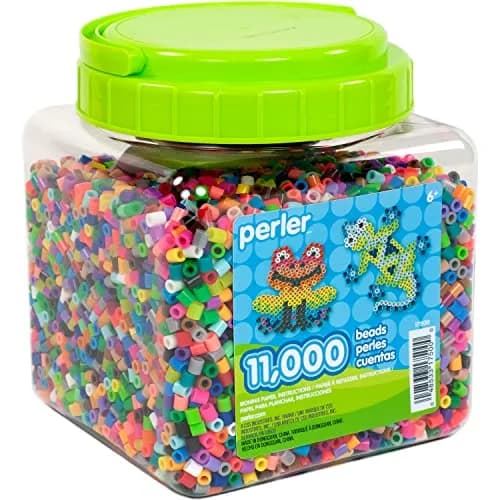 Perler Beads 11,000 Pieces Assorted Colors | Creative Kids Craft Set with Storage thumbnail 3