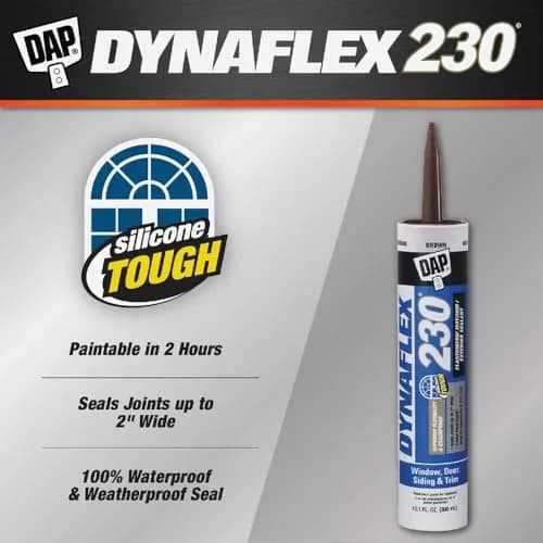 DAP Dynaflex 230 Premium Elastomeric Sealant, Brown, 10.1 Oz | Waterproof, Flexible, Paintable thumbnail 2