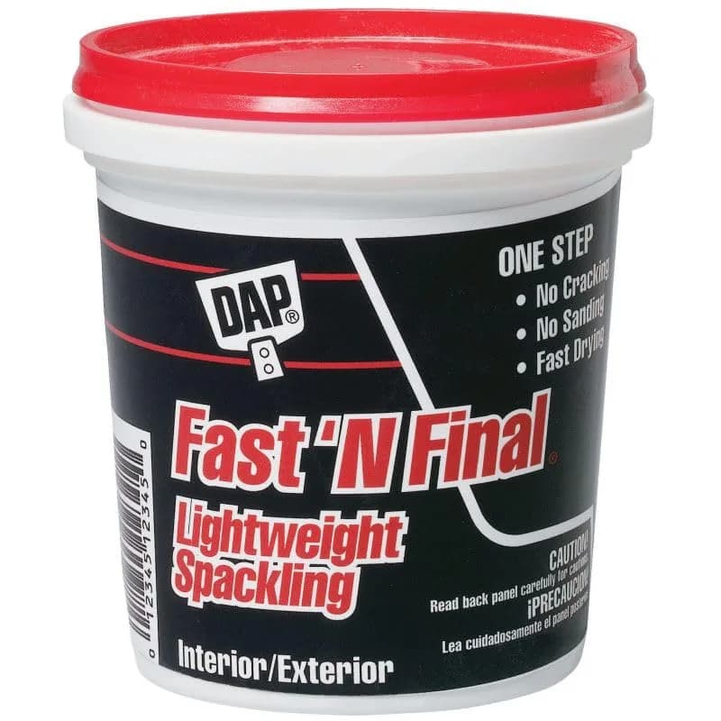 DAP Fast 'N Final Lightweight Spackling Paste 16 oz (4.54 kg) | Repairs Drywall Holes & Cracks — 12-Pack