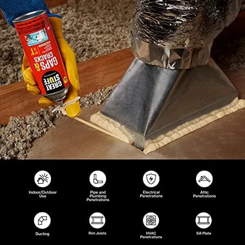 Great Stuff Insulating Foam Sealant 20oz | Airtight, Moisture-Resistant Ivory Sealant thumbnail 2