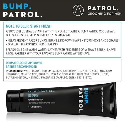 Bump Patrol Cool Shave Gel - Sensitive Clear Shaving Gel with Menthol 118ml (4 Fl Oz) | Prevents Razor Burn, Bumps, Ingrown Hair thumbnail 2